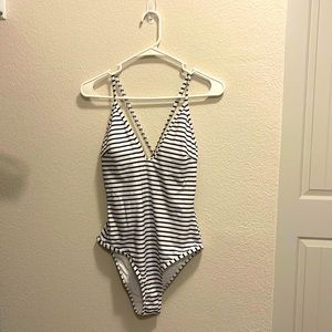 Brand new never worn black and white one piece swimsuit.